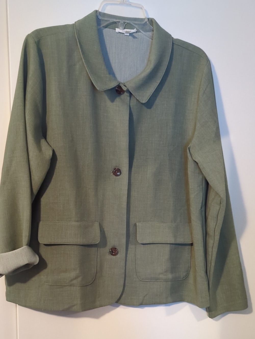 Women's Green Button-Front Blazer